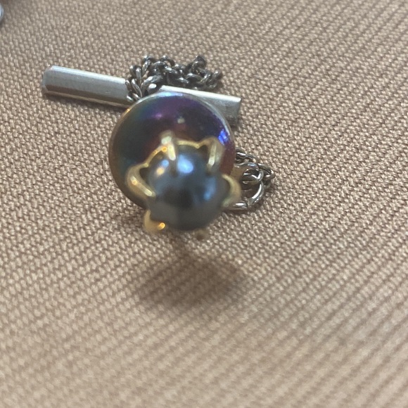 Simulated Pearl Tie Tacks - Picture 2 of 3